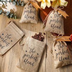 Burlap Coffee Party Favor Bags 