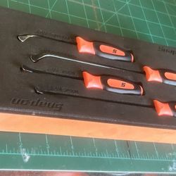 Snap-on Tools 4pc ORANGE Seal Removal Tool Set PRO-FI Foam Organizer SGSR104AFO