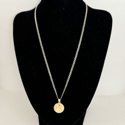 14K Gold Grommet-Style Chain with Medallion – Bold & Unique Design!