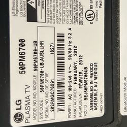 TV  LG Plasma 50 Inches . $239 