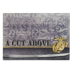 US Marines. " A Cut Above " Dye - Sublimated Tempered Glass Cutting Board!! NEW