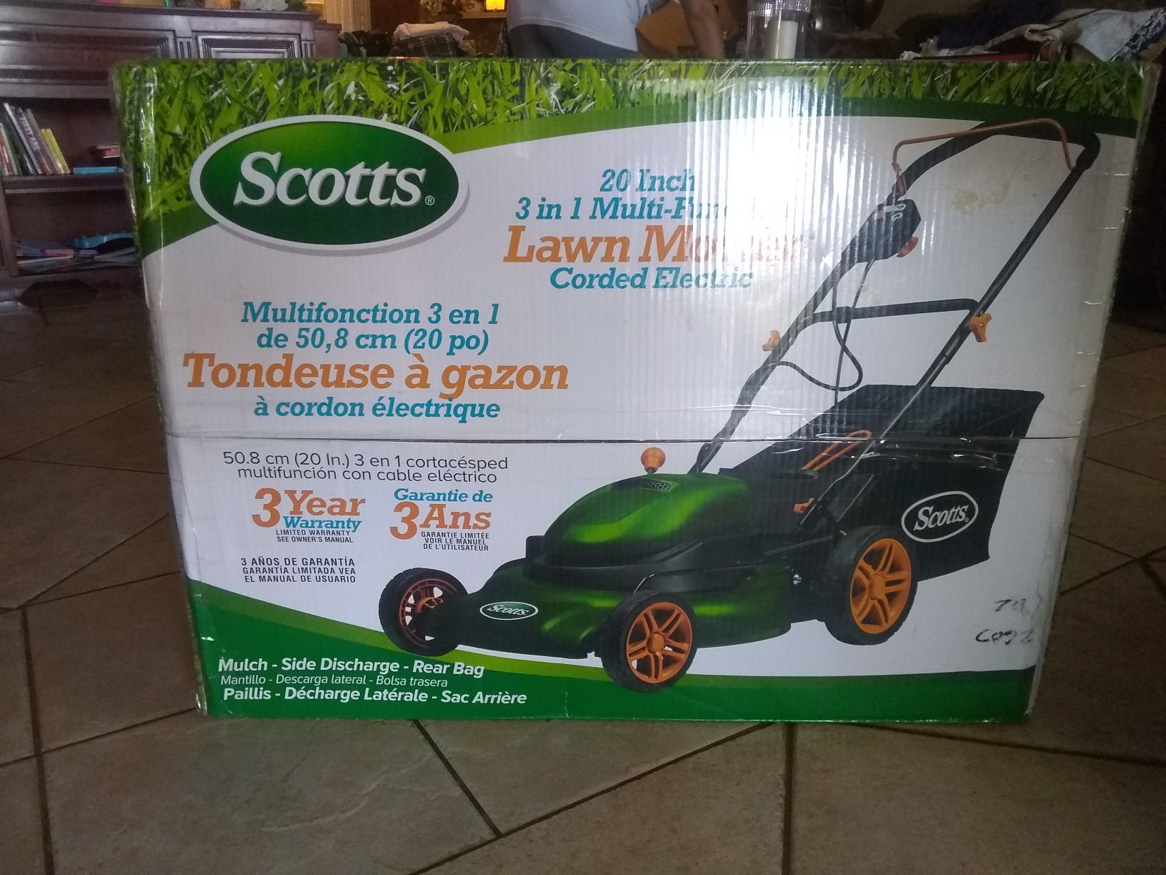 Scott's 20inch 3 in 1 Multi Function Electric Lawn Mower