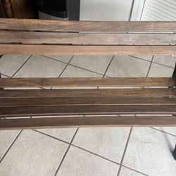 Wrought Iron and Wood Slats Outdoor Park Style Bench 48x20x26  - #2 