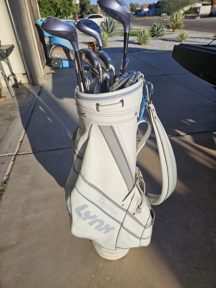 Lynx Tigress G Golf Clubs And Bag