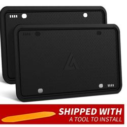 Aujen 2 Pack Silicone License Plate Frames