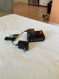 Black & Decker 20 V 1.5 battery and black decker charger