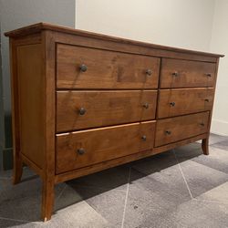 Solid Wood 6 Drawer Dresser Or TV Cabinet 