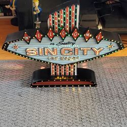 Vintage Light Up Las Vegas Sign Sin City Collectible