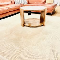 Creme 9’x12’ Brand New Rug, Coffee Table, Hanging Chairs & More!!