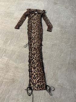 Leopard Print Off-Shoulder Maxi Dress