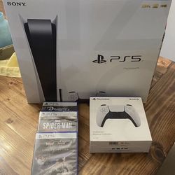 Brand New PS5 Console Disc Version 3 Game + 1 Controller Bundle 