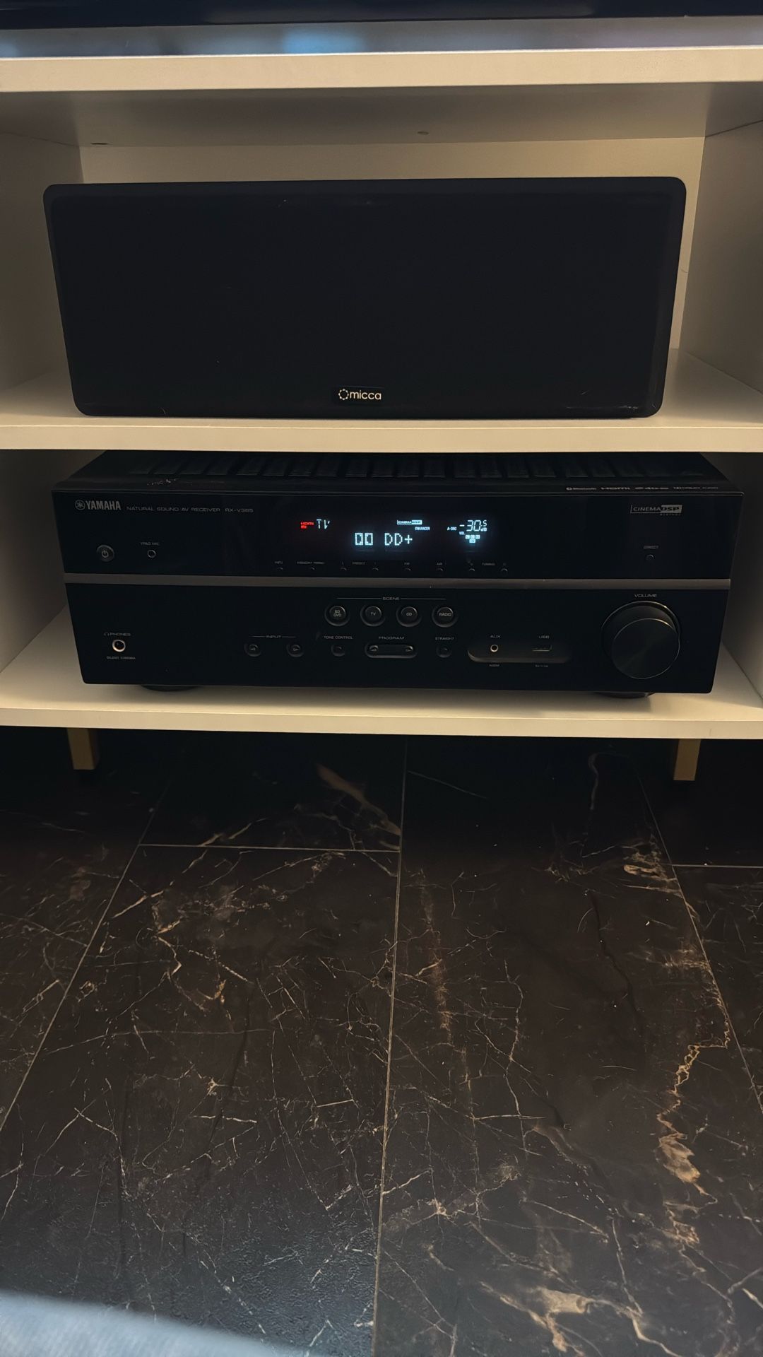 YAMAHA RX-V385 5.1-Channel 4K Ultra HD AV Receiver with Bluetooth