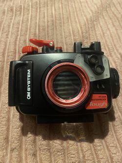 OM SYSTEM PT-059 Underwater Camera Housing for TG-6 and TG-7 Cameras for Underwater Photography (Red and Black)