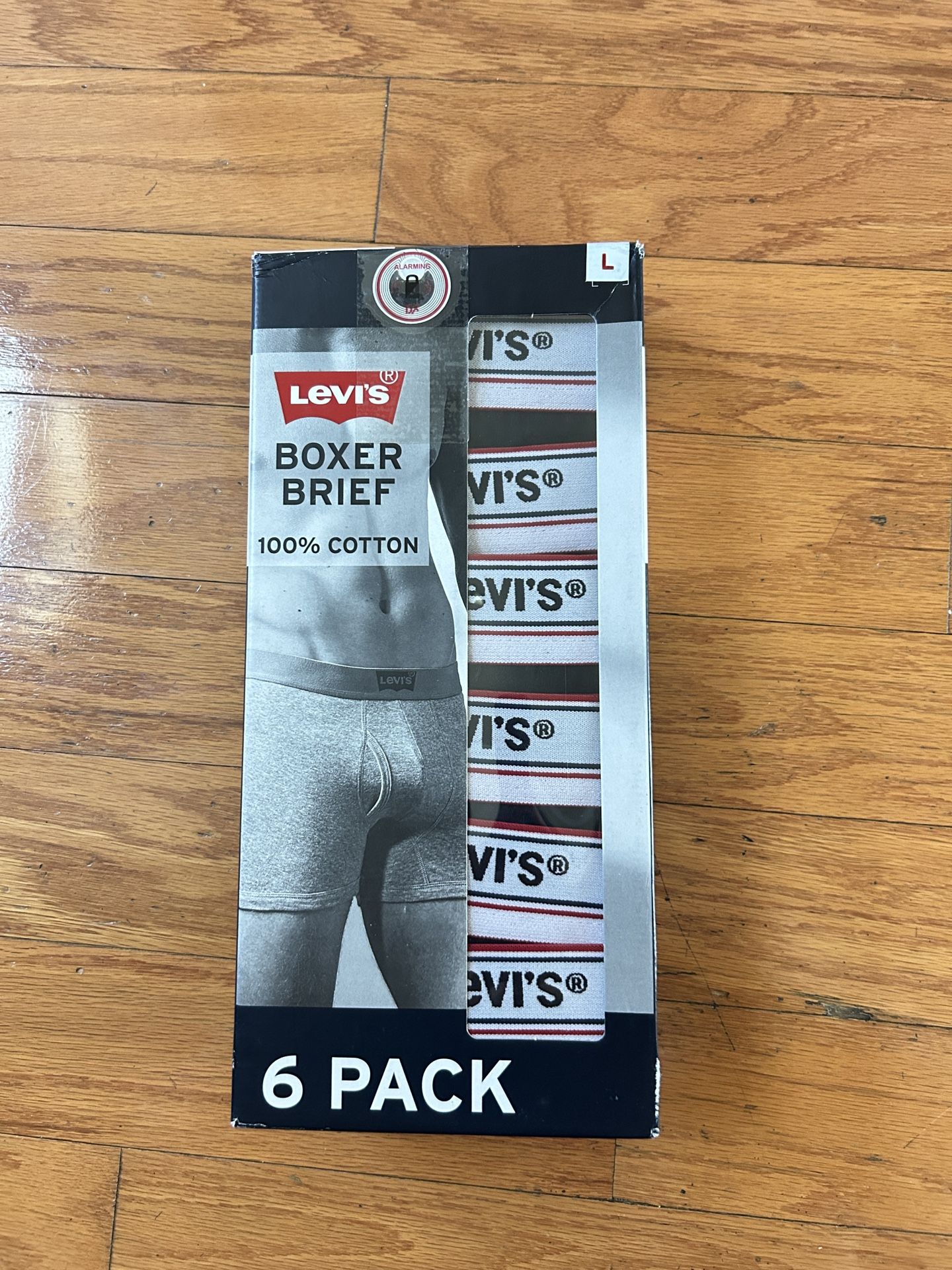 NWT Levi's 100% cotton Boxer Brief 6 Pack Size L