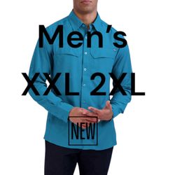 Men's Pacific Trail XXL Button Front Shirt Green Rolled Long / Short Sleeve NWT