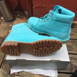 Sky blue timberland boots