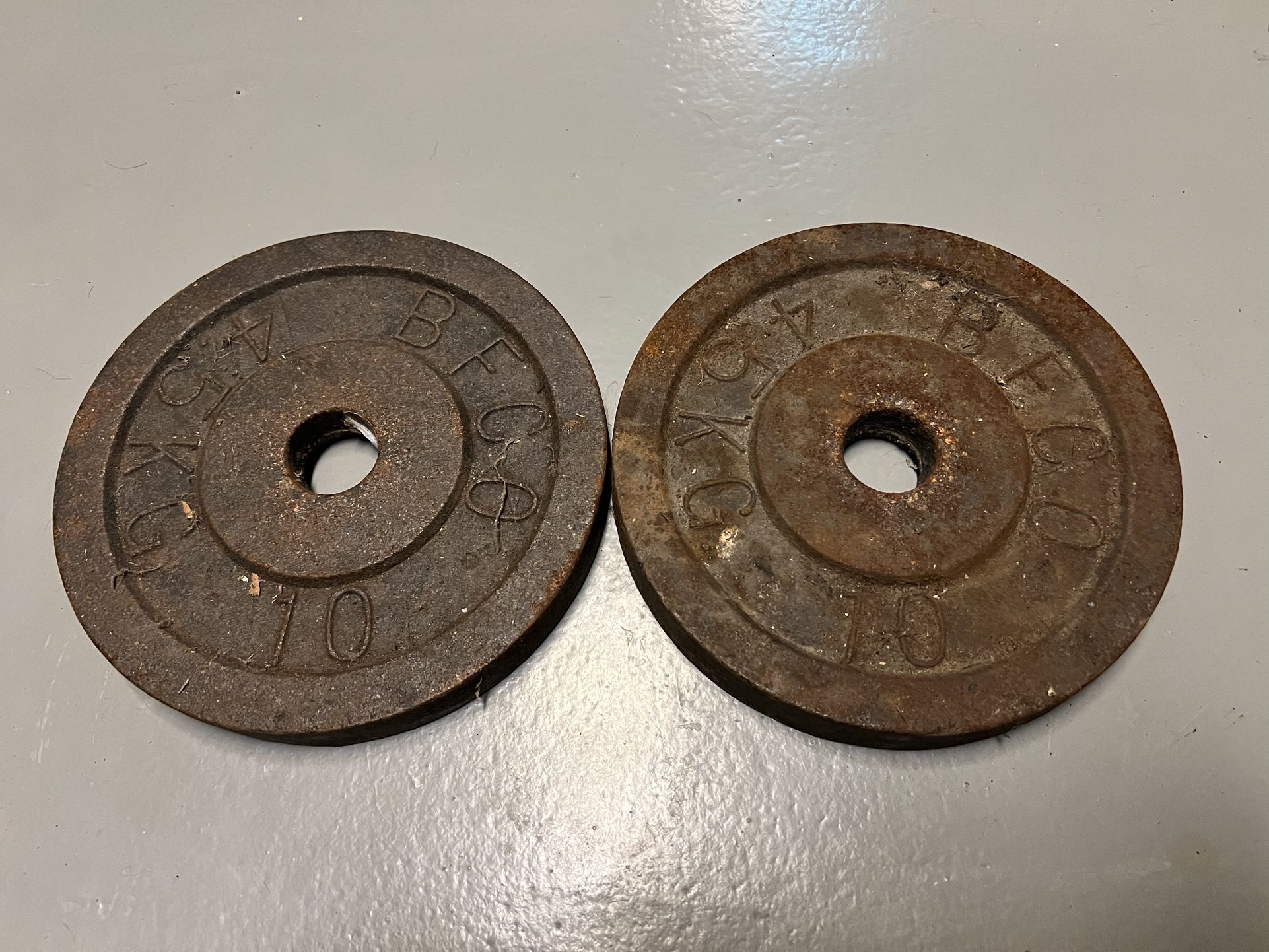 2x 10lb Cast Iron Weight Plates-Standard 1” Hole