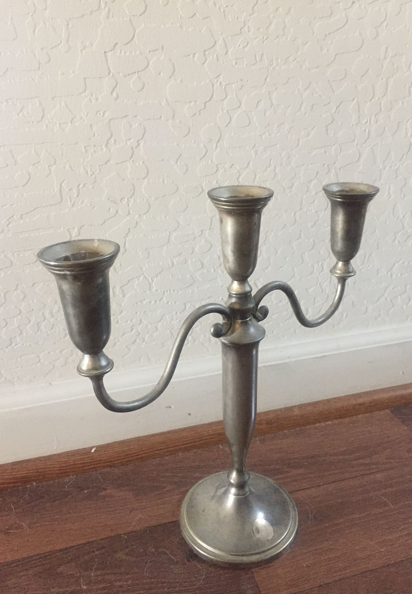 Antique silver candelabra - Halloween decor centerpiece