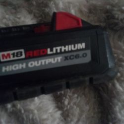 Battery: Milwaukee®, M18™ REDLITHIUM™, Li-ion, 1 Batteries Included, 6 Ah, HIGH OUTPUT™ XC