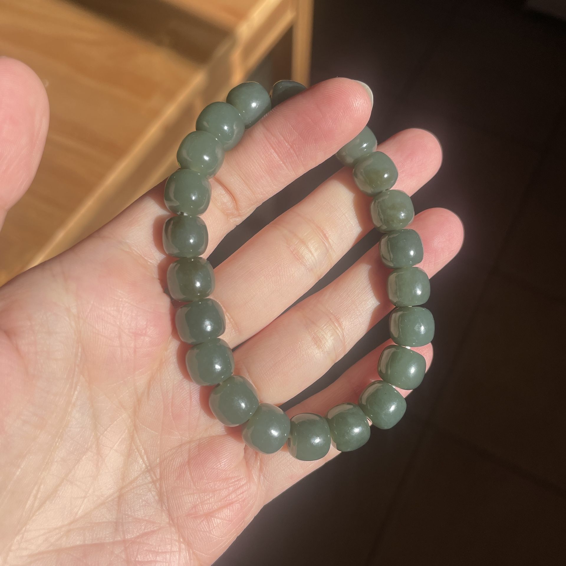 10mm Hetian Jade/ Nephrite Jade Bracelet 