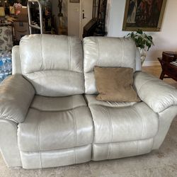 Tan Leather Sofa Love Seat (Used)