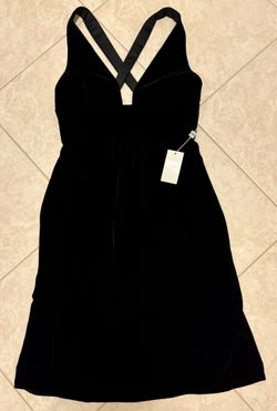 Armani Black Silk Velvet Cocktail Dress