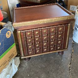 Pair Of Vintage Solid Teak? End Table Cabinets