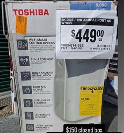 Toshiba Portable Air Conditioner 12,000 BTU Wi-Fi – Brand New