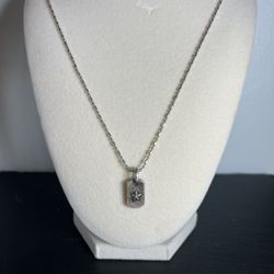 Authentic Aged Chrome Hearts Pendant Star Dog Tag 925 Sterling Silver Blackened / Tarnished RARE