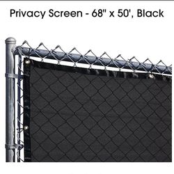 Privacy Screen - 68" x 50', Black .$60 Per Piece GREAT QUALITY ULINE BRAND 