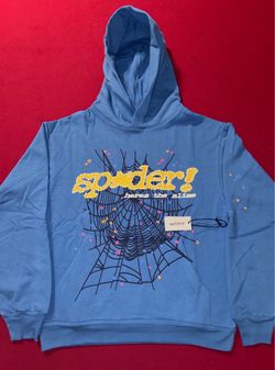 Sp5der "Heres the Slime" Blue Web Hoodie (Medium)