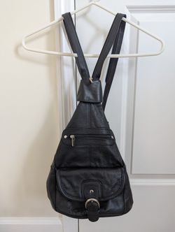 Black Backpack Purse With Multi Purpose Straps