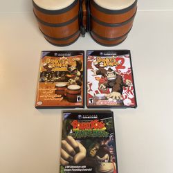 Donkey King Bongo Bundle + Games + Manuals Nintendo GameCube Tested/WORKING