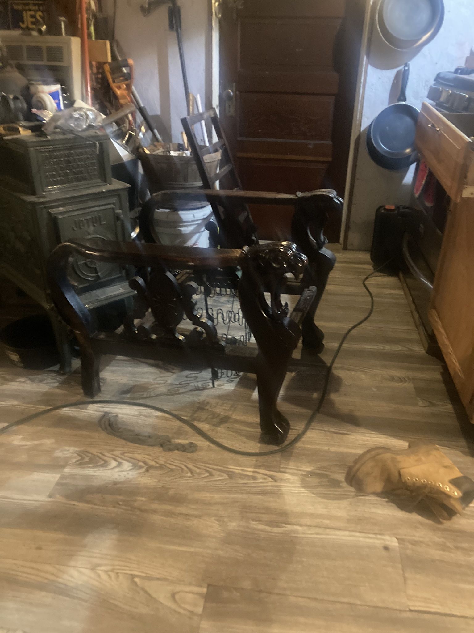 Antique Morris Reclining Lions Head Chair