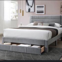 Queen Bed frame W Storage 