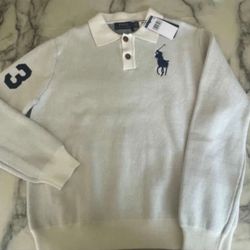 Polo Ralph Lauren Long Sleeve Polo Shirt White Black Pony Men’s Size S