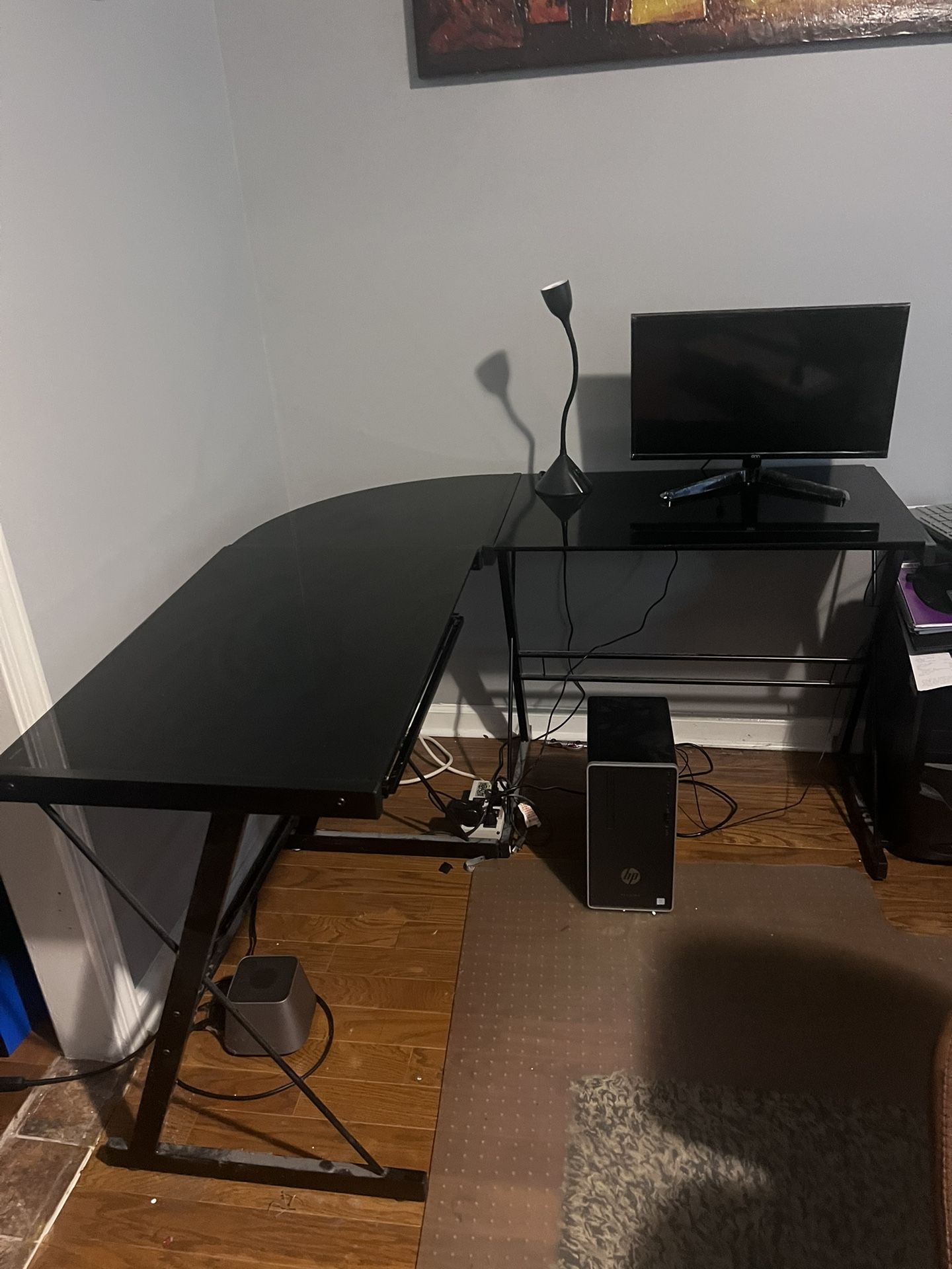 Black L-Shaped Computer Desk