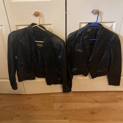 Vintage Genuine Black Leather Jackets Size5/6
