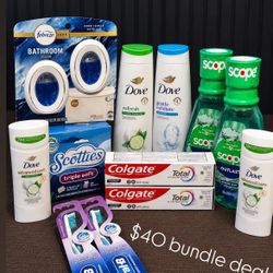 $40 Bathroom & Personal Care Stock-Up Bundle – Dove, Scope, Colgate, Oral-B & Febreze