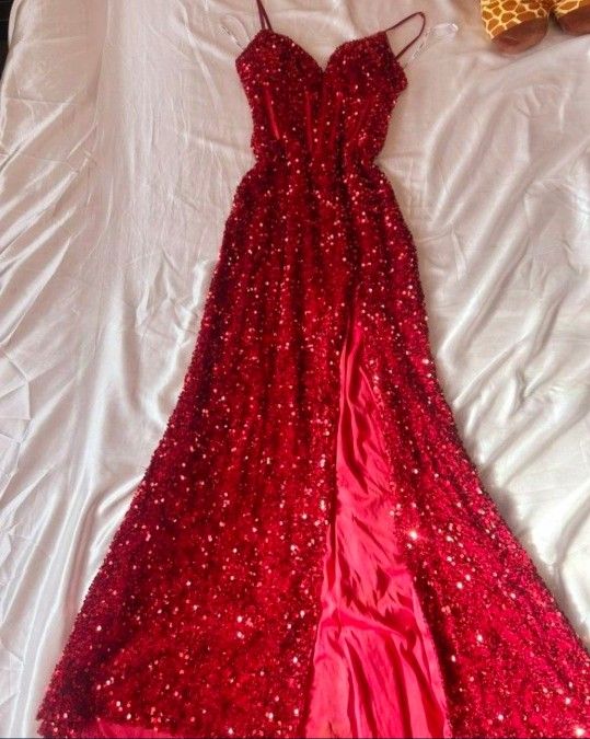 Red Sequence Dress