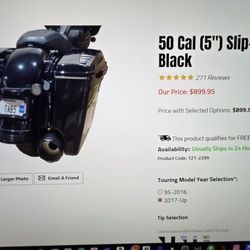 TAB Performance 50 Cal (5") Slip-on Mufflers Black