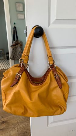Purse tote bag yellow leather