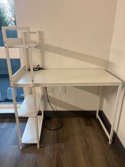 White 40’’ Computer Desk with Storage Shelves