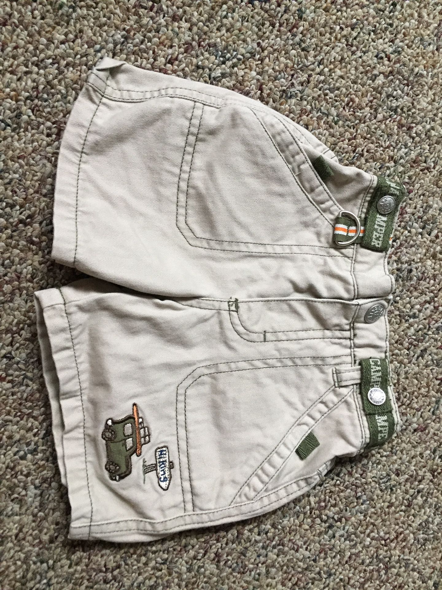 Baby boy khaki shorts size 6 to 9 months happy camper summer