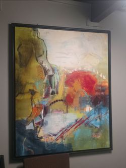 Horse Abstract Framed Painting 52X42 $120