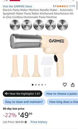Electric pasta noodle maker