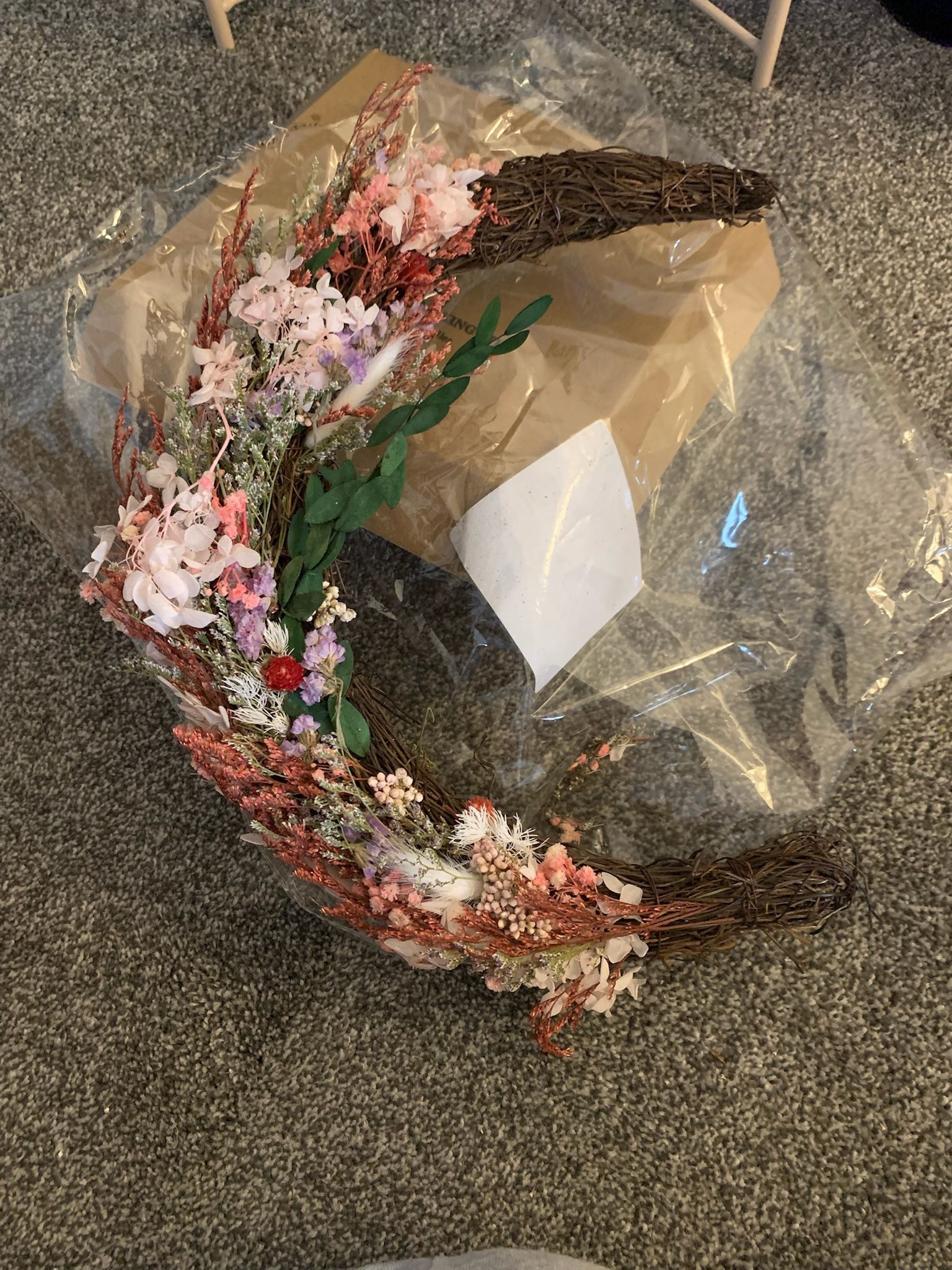 Crescent Moon With Dried Flowers