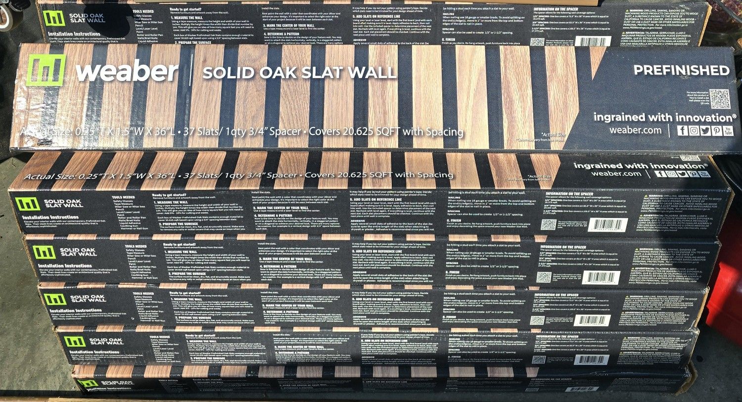 Weaber Solid Oak Slat Wall