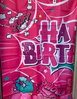 Pink Spider Web Banner Backdrop
