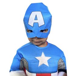 Captain America Mask – Marvel Superhero Costume Accessory – Blue with “A” Emblem  